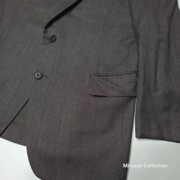 VINTAGE BURBERRYS TAILORED IN JAPAN 100% WOOL GRAY COAT 94-84165AB4 JP / 40T US